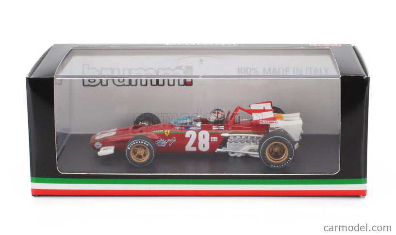 Ferrari F1 312B N°28 Belgium GP 1970 Ignazio Giunti - With Driver Figúrka 1:43 Brumm červená biela