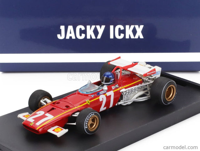 Ferrari F1 312B N°27 Belgium GP 1970 Jacky Ickx - With Driver Figúrka 1:43 Brumm červená biela