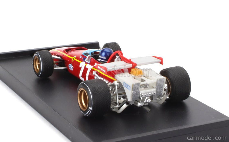 Ferrari F1 312B N°27 Belgium GP 1970 Jacky Ickx - With Driver Figúrka 1:43 Brumm červená biela