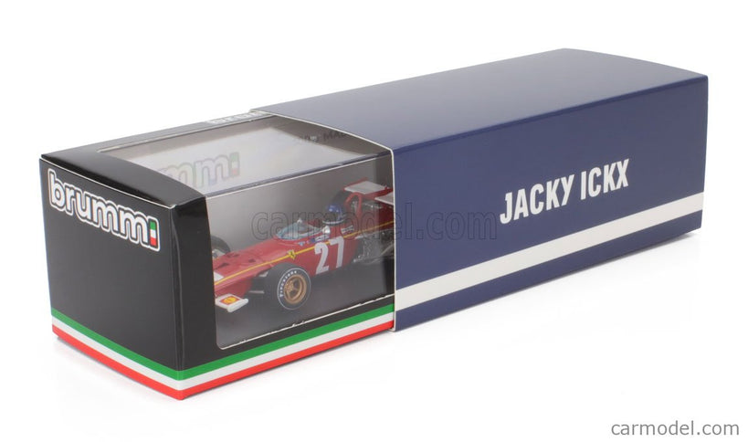 Ferrari F1 312B N°27 Belgium GP 1970 Jacky Ickx - With Driver Figúrka 1:43 Brumm červená biela
