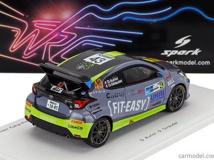 Toyota Yaris GR Team Fit-Easy Spark Racing N°43 Rally Japan 2024 Didier Auriol - Denis Giraudet 1:43 Spark Model modrá zelená čierna