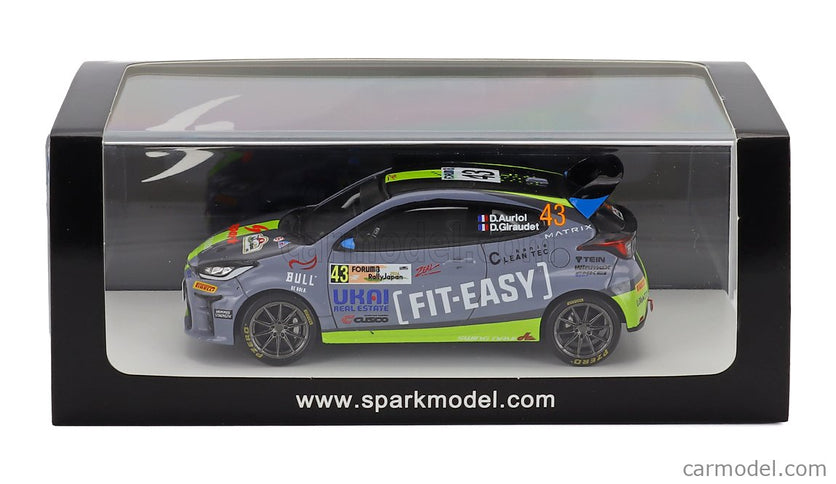 Toyota Yaris GR Team Fit-Easy Spark Racing N°43 Rally Japan 2024 Didier Auriol - Denis Giraudet 1:43 Spark Model modrá zelená čierna