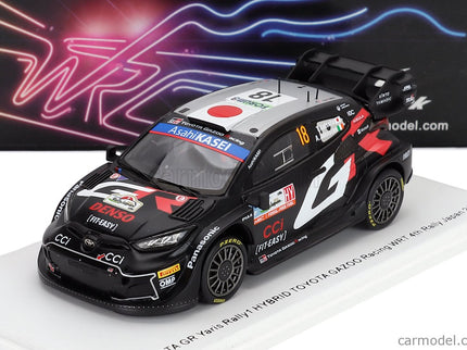 Toyota Yaris GR RALLY1 Hybrid Team Toyota Gazoo Racing Wrt N°18 4. Miesto Rally Japan 2024 Takamoto Katsuta - Aaron Johnston 1:43 Spark Model čierna biela