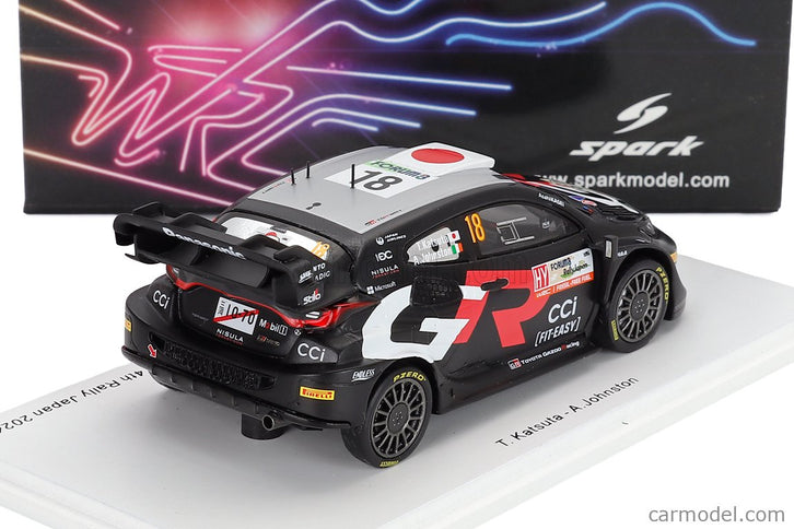 Toyota Yaris GR RALLY1 Hybrid Team Toyota Gazoo Racing Wrt N°18 4. Miesto Rally Japan 2024 Takamoto Katsuta - Aaron Johnston 1:43 Spark Model čierna biela