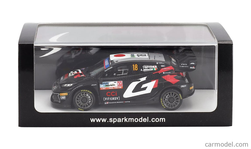 Toyota Yaris GR RALLY1 Hybrid Team Toyota Gazoo Racing Wrt N°18 4. Miesto Rally Japan 2024 Takamoto Katsuta - Aaron Johnston 1:43 Spark Model čierna biela