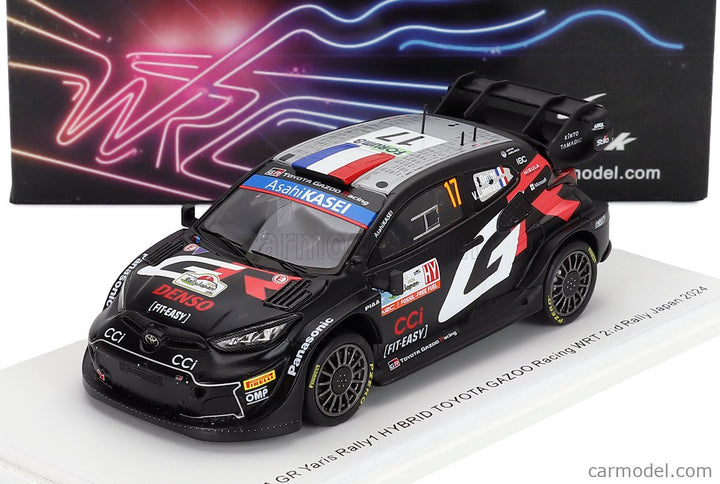 Toyota Yaris GR RALLY1 Hybrid Team Toyota Gazoo Racing Wrt N°17 2. Miesto Rally Japan 2024 Sebastian Ogier - Vincent Landais 1:43 Spark Model čierna
