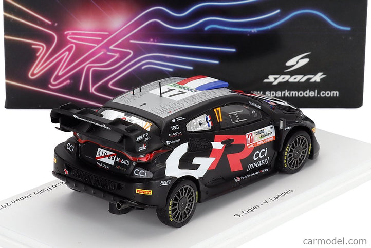 Toyota Yaris GR RALLY1 Hybrid Team Toyota Gazoo Racing Wrt N°17 2. Miesto Rally Japan 2024 Sebastian Ogier - Vincent Landais 1:43 Spark Model čierna