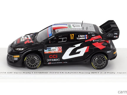 Toyota Yaris GR RALLY1 Hybrid Team Toyota Gazoo Racing Wrt N°17 2. Miesto Rally Japan 2024 Sebastian Ogier - Vincent Landais 1:43 Spark Model čierna