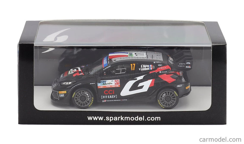 Toyota Yaris GR RALLY1 Hybrid Team Toyota Gazoo Racing Wrt N°17 2. Miesto Rally Japan 2024 Sebastian Ogier - Vincent Landais 1:43 Spark Model čierna