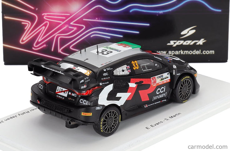 Toyota Yaris GR RALLY1 Hybrid Team Toyota Gazoo Racing Wrt N°33 Víťaz Rally Japan 2024 Elfyn Evans - Scott Martin 1:43 Spark Model čierna