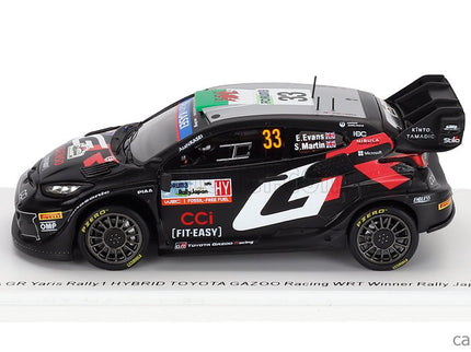 Toyota Yaris GR RALLY1 Hybrid Team Toyota Gazoo Racing Wrt N°33 Víťaz Rally Japan 2024 Elfyn Evans - Scott Martin 1:43 Spark Model čierna