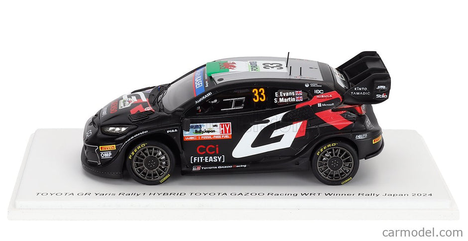 Toyota Yaris GR RALLY1 Hybrid Team Toyota Gazoo Racing Wrt N°33 Víťaz Rally Japan 2024 Elfyn Evans - Scott Martin 1:43 Spark Model čierna
