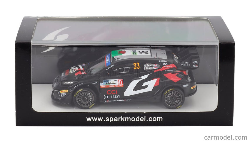 Toyota Yaris GR RALLY1 Hybrid Team Toyota Gazoo Racing Wrt N°33 Víťaz Rally Japan 2024 Elfyn Evans - Scott Martin 1:43 Spark Model čierna