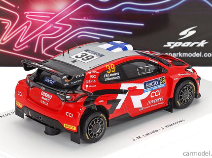 Toyota Yaris GR RALLY2 Hybrid Team Toyota Gazoo Racing Wrt N°39 6. Miesto Rally Finland 2024 Jari Matti Latvala - Juho Hanninen 1:43 Spark Model červená