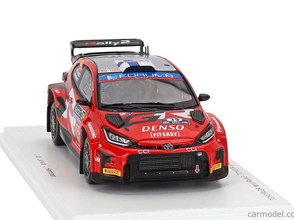 Toyota Yaris GR RALLY2 Hybrid Team Toyota Gazoo Racing Wrt N°39 6. Miesto Rally Finland 2024 Jari Matti Latvala - Juho Hanninen 1:43 Spark Model červená