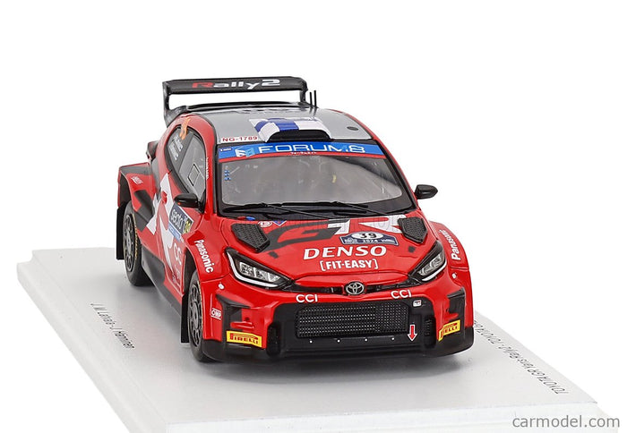 Toyota Yaris GR RALLY2 Hybrid Team Toyota Gazoo Racing Wrt N°39 6. Miesto Rally Finland 2024 Jari Matti Latvala - Juho Hanninen 1:43 Spark Model červená