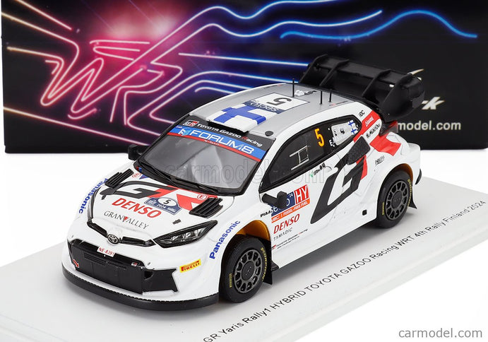 Toyota Yaris GR RALLY1 Hybrid Team Toyota Gazoo Racing Wrt N°5 4. Miesto Rally Finland 2024 Sami Pajari - Enni Malkonen 1:43 Spark Model biela