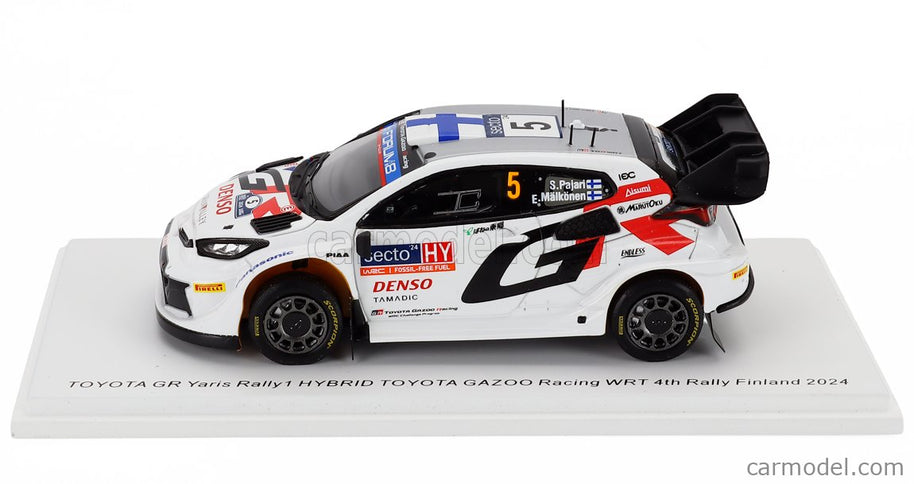 Toyota Yaris GR RALLY1 Hybrid Team Toyota Gazoo Racing Wrt N°5 4. Miesto Rally Finland 2024 Sami Pajari - Enni Malkonen 1:43 Spark Model biela