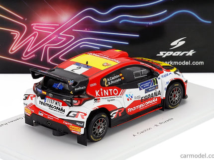 Toyota Yaris GR RALLY2 Team Teo Martin Motorsport N°2 Víťaz Rally FIA Motorsport Games Valencia 2024 Alejandro Cachon - Borja Rozada 1:43 Spark Model červená biela žltá