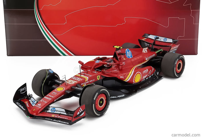 Ferrari F1 SF-24 Team Scuderia Ferrari N°55 Austin USA GP 2024 Carlos Sainz - Polyfoam Packaging 1:18 BBR Models červená čierna