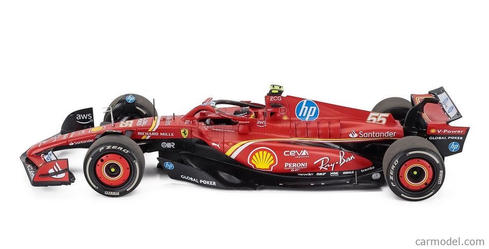 Ferrari F1 SF-24 Team Scuderia Ferrari N°55 Austin USA GP 2024 Carlos Sainz - Polyfoam Packaging 1:18 BBR Models červená čierna