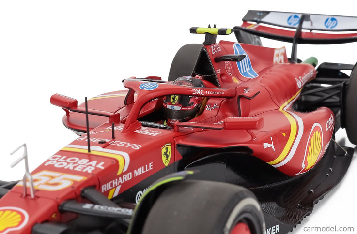 Ferrari F1 SF-24 Team Scuderia Ferrari N°55 Austin USA GP 2024 Carlos Sainz - Polyfoam Packaging 1:18 BBR Models červená čierna
