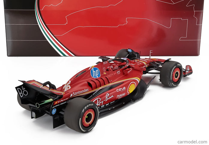 Ferrari F1 SF-24 Team Scuderia Ferrari N°16 Víťaz Austin USA GP 2024 Charles Leclerc - Polyfoam Packaging 1:18 BBR Models červená čierna