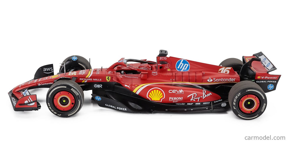 Ferrari F1 SF-24 Team Scuderia Ferrari N°16 Víťaz Austin USA GP 2024 Charles Leclerc - Polyfoam Packaging 1:18 BBR Models červená čierna