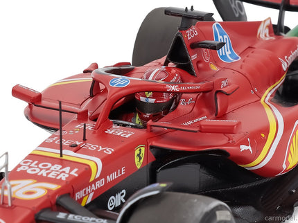 Ferrari F1 SF-24 Team Scuderia Ferrari N°16 Víťaz Austin USA GP 2024 Charles Leclerc - Polyfoam Packaging 1:18 BBR Models červená čierna