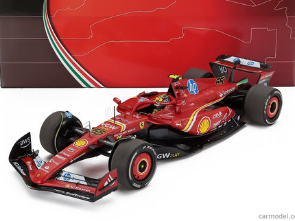 Ferrari F1 SF-24 Team Scuderia Ferrari N°55 Monza Italy GP 2024 Carlos Sainz - Polyfoam Packaging 1:18 BBR Models červená čierna