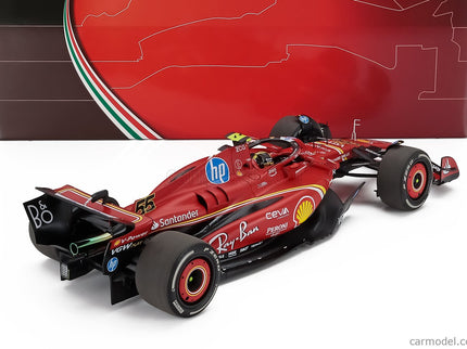 Ferrari F1 SF-24 Team Scuderia Ferrari N°55 Monza Italy GP 2024 Carlos Sainz - Polyfoam Packaging 1:18 BBR Models červená čierna