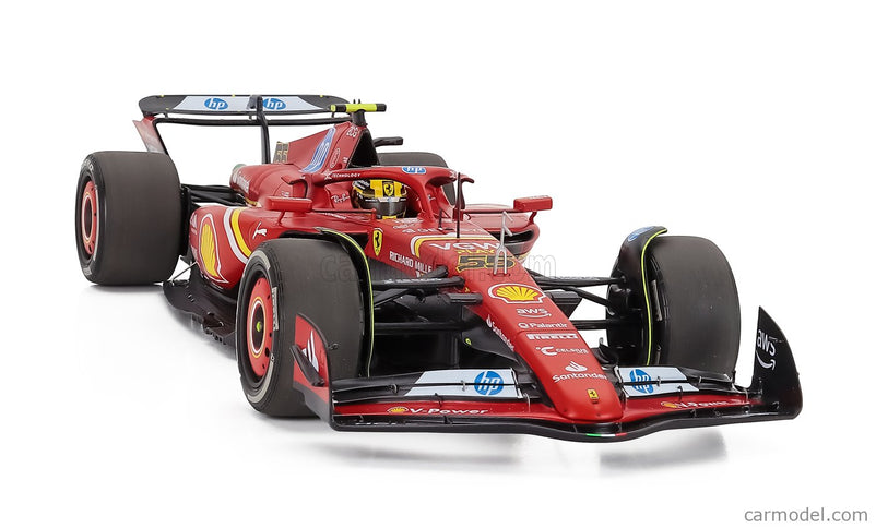 Ferrari F1 SF-24 Team Scuderia Ferrari N°55 Monza Italy GP 2024 Carlos Sainz - Polyfoam Packaging 1:18 BBR Models červená čierna