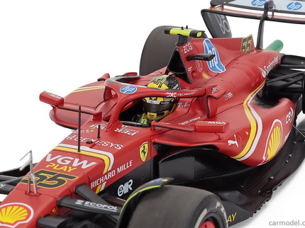 Ferrari F1 SF-24 Team Scuderia Ferrari N°55 Monza Italy GP 2024 Carlos Sainz - Polyfoam Packaging 1:18 BBR Models červená čierna
