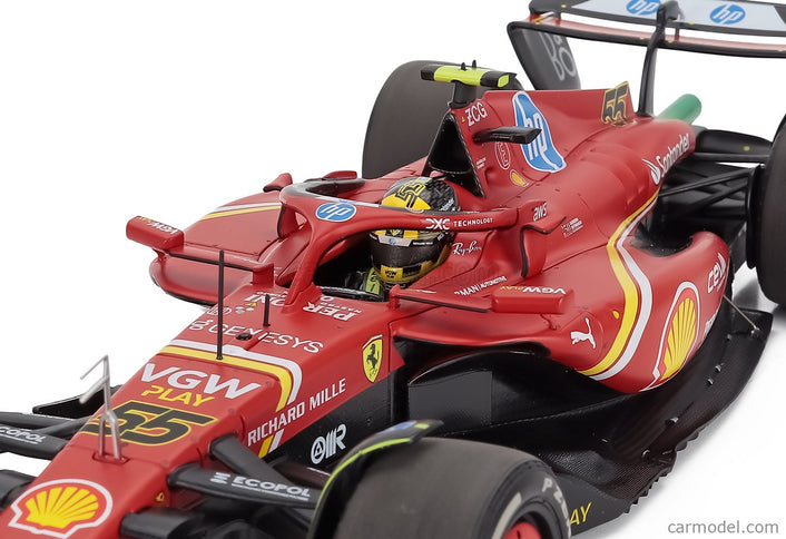 Ferrari F1 SF-24 Team Scuderia Ferrari N°55 Monza Italy GP 2024 Carlos Sainz - Polyfoam Packaging 1:18 BBR Models červená čierna