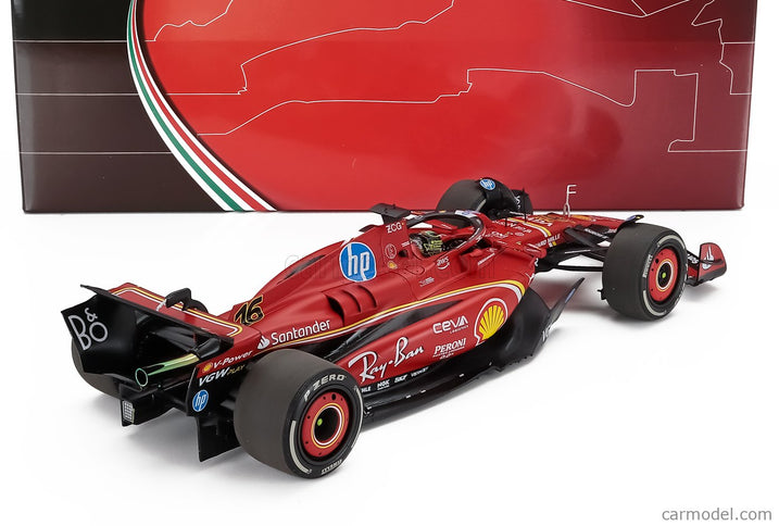 Ferrari F1 SF-24 Team Scuderia Ferrari N°16 Víťaz Monza Italy GP 2024 Charles Leclerc - Polyfoam Packaging 1:18 BBR Models červená čierna