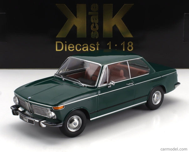 BMW 1802 1-SERIES Facelift (restyling) 1971 1:18 KK Scale tmavozelená