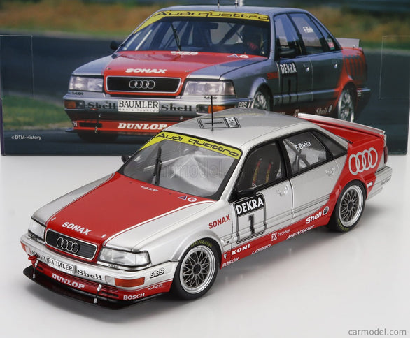 Audi Quattro V8 Team Azr N°1 DTM Sezóna 1992 Frank Biela 1:18 Werk83 strieborná červená