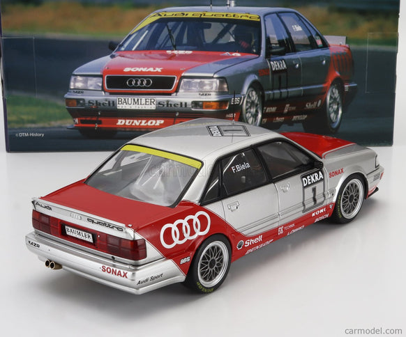 Audi Quattro V8 Team Azr N°1 DTM Sezóna 1992 Frank Biela 1:18 Werk83 strieborná červená
