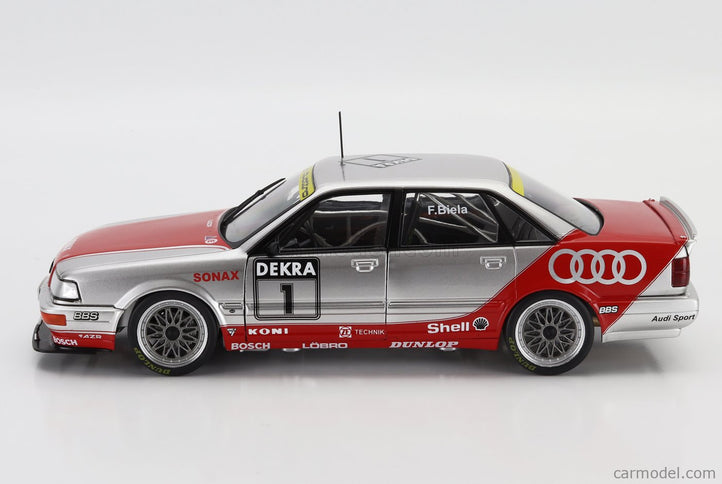 Audi Quattro V8 Team Azr N°1 DTM Sezóna 1992 Frank Biela 1:18 Werk83 strieborná červená