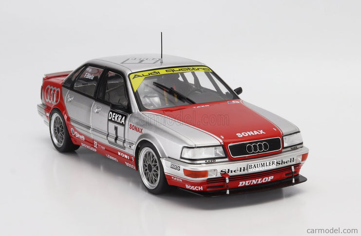 Audi Quattro V8 Team Azr N°1 DTM Sezóna 1992 Frank Biela 1:18 Werk83 strieborná červená