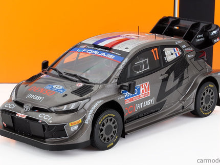 Toyota Yaris GR RALLY1 Team Toyota Gazoo Racing Wrt N°17 Víťaz Rally Finland 2024 Sebastien Ogier - Vincent Landais 1:18 IXO Models sivá