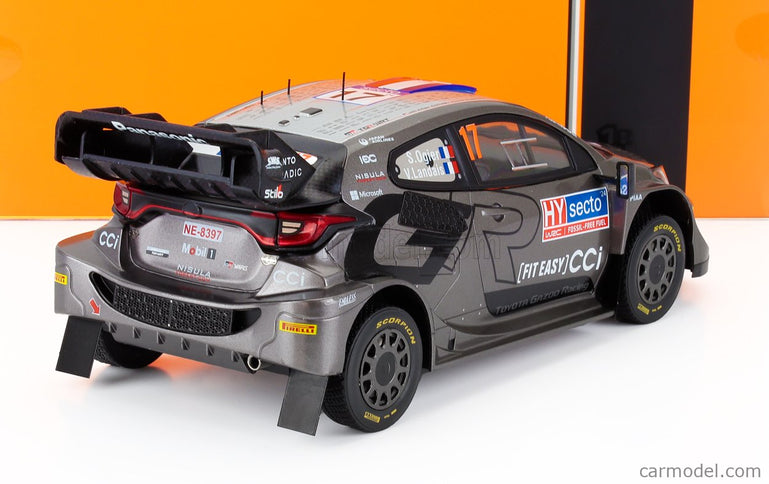 Toyota Yaris GR RALLY1 Team Toyota Gazoo Racing Wrt N°17 Víťaz Rally Finland 2024 Sebastien Ogier - Vincent Landais 1:18 IXO Models sivá