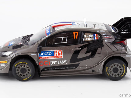Toyota Yaris GR RALLY1 Team Toyota Gazoo Racing Wrt N°17 Víťaz Rally Finland 2024 Sebastien Ogier - Vincent Landais 1:18 IXO Models sivá