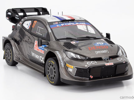 Toyota Yaris GR RALLY1 Team Toyota Gazoo Racing Wrt N°17 Víťaz Rally Finland 2024 Sebastien Ogier - Vincent Landais 1:18 IXO Models sivá