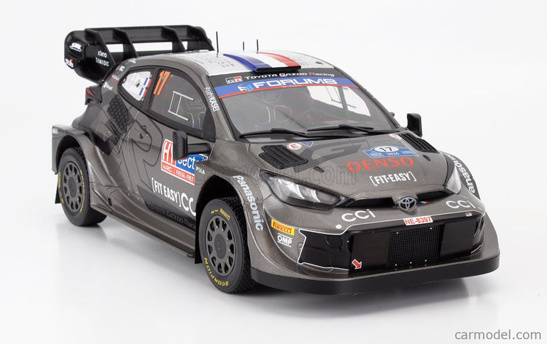 Toyota Yaris GR RALLY1 Team Toyota Gazoo Racing Wrt N°17 Víťaz Rally Finland 2024 Sebastien Ogier - Vincent Landais 1:18 IXO Models sivá