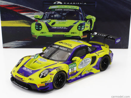 Porsche 911 992 GT3 R Team Joos BY Racemotion N°91 Adac GT Masters 2023 Finn Gehrsitz - Sven Muller 1:18 IXO Models žltá modrá