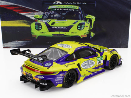 Porsche 911 992 GT3 R Team Joos BY Racemotion N°91 Adac GT Masters 2023 Finn Gehrsitz - Sven Muller 1:18 IXO Models žltá modrá