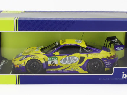 Porsche 911 992 GT3 R Team Joos BY Racemotion N°91 Adac GT Masters 2023 Finn Gehrsitz - Sven Muller 1:18 IXO Models žltá modrá