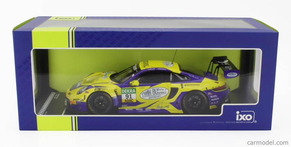 Porsche 911 992 GT3 R Team Joos BY Racemotion N°91 Adac GT Masters 2023 Finn Gehrsitz - Sven Muller 1:18 IXO Models žltá modrá