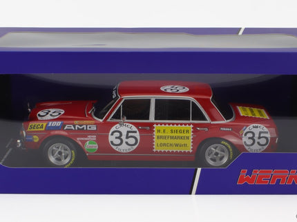 Mercedes Benz 300 Sel 6.8 Team Mercedes AMG N°35 2. Miesto 24h Spa Francorchamps 1971 Hans Heyer - Clemens Schickentanz 1:18 Werk83 červená